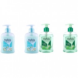 Pachet Promo: 2x Sapun Lichid Malizia  Muschio Bianco 300 Ml + 2x Sapun Lichid Malizia  Ceai Verde Si Menta 300 Ml