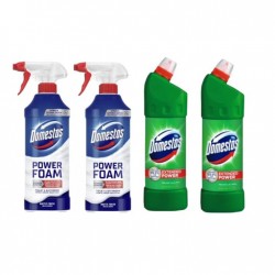 Pachet Promo: 2x Domestos Spray Spuma Baie Briza Marii 435 Ml + 2x Domestos Pine 1l