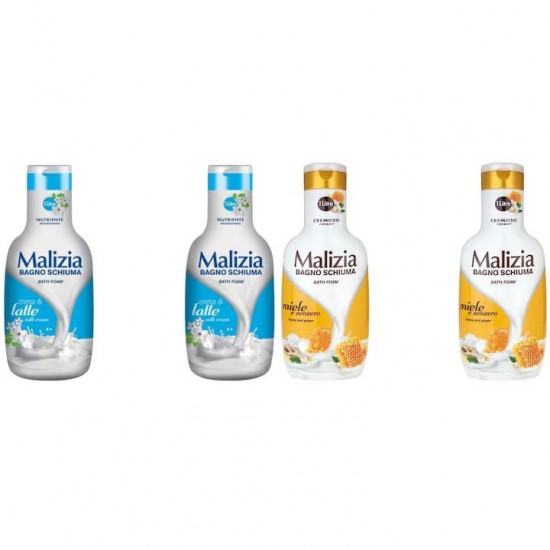 Pachet Promo: 2x Spumant De Baie Malizia Milk Cream 1l + 2x Spumant De Baie Malizia Cu Miere Si Ghimbir 1l
