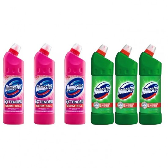 Pachet Promo: 3x Domestos Pink 750 + 3x Domestos Pine 1 L