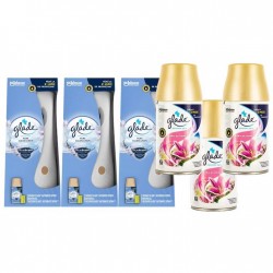 Pachet Promo: 3x  Odorizant De Camera Glade Aparat & Rezerva Clean Linen 269 Ml + 3x Glade Odorizant Spray Rezerva Exotic Tropical Blossoms 269ml