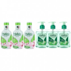 Pachet Promo: 3x Sapun Lichid Malizia Ceai Verde Si Menta 300 Ml + 3x Spumant De Baie Cu Aloe & Magnolia 1l