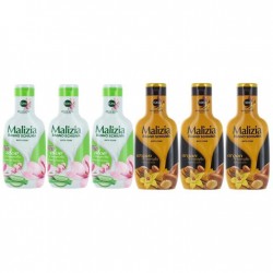 Pachet Promo: 3x Spumant De Baie Malizia Cu Aloe & Magnolia  1l + 3x Spumant De Baie Malizia Cu Ulei De Argan Si Vanilie 1l