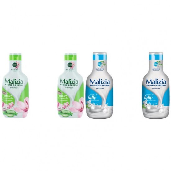 Pachet Promo: 2x Spumant De Baie Maliziacu Aloe & Magnolia 1l + 2x Spumant De Baie Malizia Milk Cream 1l