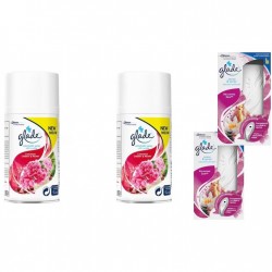 Pachet Promo: 2x  Set Odorizant Electric Sense&spray Plus Rezerva Glade Relaxing Zen 18 Ml + 2x Glade Odorizant Spray Rezerva Cherry And Peony 269ml