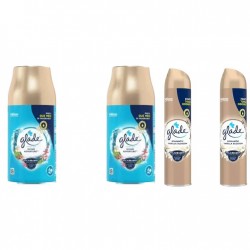 Pachet Promo: 2x Glade Odorizant Spray Rezerva Ocean 269ml + 2x Glade Odorizant Spray Romantic Vanilla 300ml