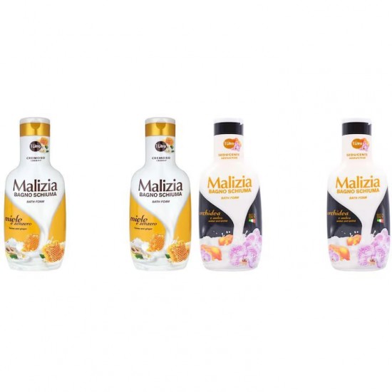 Pachet Promo: 2x Spumant De Baie Malizia Cu Miere Si Ghimbir 1l + 2x Spumant De Baie Malizia Orhidea & Ambra 1l