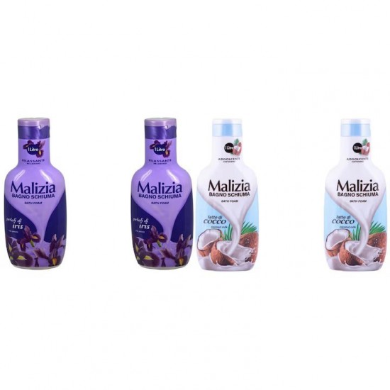 Pachet Promo: 2x Spumant De Baie Malizia Cu Petale De Iris 1l + 2x Spumant De Baie Malizia Latte Di Cocco 1l