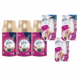 Pachet Promo: 3x  Set Odorizant Electric Sense&spray Plus Rezerva Glade Relaxing Zen 18 Ml + 3x Glade Odorizant Spray Rezerva Relaxing Zen 269ml