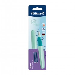Stilou Pelikan Twist Neo Mint, Penita M, 2 Rezerve Albastre, Ambalat in Blister