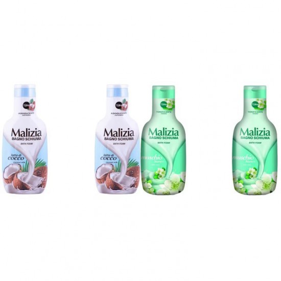 Pachet Promo: 2x Spumant De Baie Malizia Latte Di Cocco 1l + 2x Spumant De Baie Malizia Cu Mosc Alb 1l
