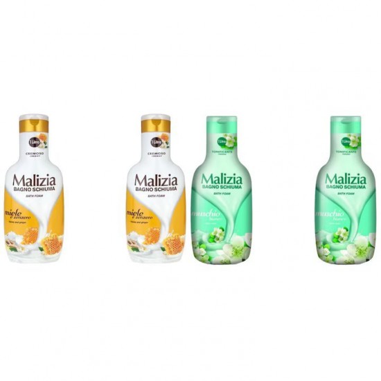 Pachet Promo: 2x Spumant De Baie Malizia Cu Miere Si Ghimbir 1l + 2x Spumant De Baie Malizia Cu Mosc Alb 1l