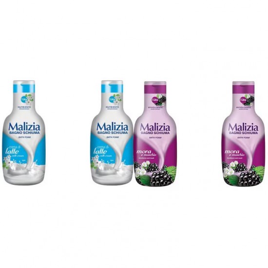 Pachet Promo: 2x Spumant De Baie Malizia Milk Cream  1l + 2x Spumant De Baie Malizia Mure Mora 1l