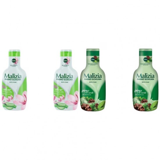 Pachet Promo: 2x Spumant De Baie Maliziacu Aloe & Magnolia 1l + 2x Spumant De Baie Malizia Pino 1l