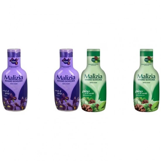 Pachet Promo: 2x Spumant De Baie Malizia Cu Petale De Iris 1l + 2x Spumant De Baie Malizia Pino 1l