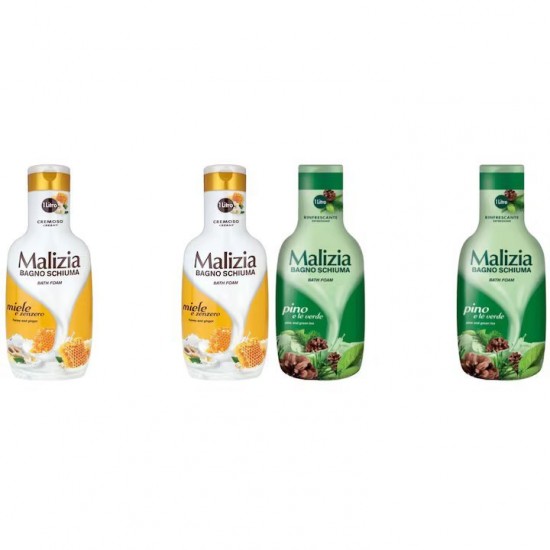Pachet Promo: 2x Spumant De Baie Malizia Cu Miere Si Ghimbir 1l + 2x Spumant De Baie Malizia Pino 1l