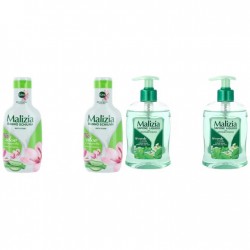 Pachet Promo: 2x Sapun Lichid Malizia Ceai Verde Si Menta 300 Ml + 2x Spumant De Baie Cu Aloe & Magnolia 1l