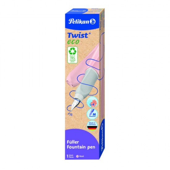 Stilou Twist Din Material Reciclat, Roz Deschis, Penita M, Cutie Carton