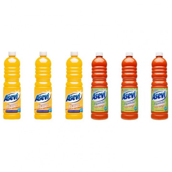 Pachet Promo: 3x Solutie Pardoseli Asevi 1l Ceara + 3x Solutie Pardoseli Asevi 1l Portocala