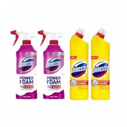 Pachet Promo: 2x Domestos Spray Spuma Baie Floral 435 Ml + 2x Domestos Citrus 750 Ml