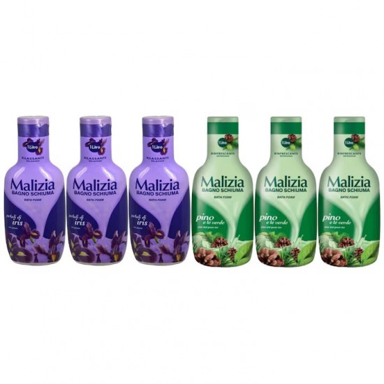 Pachet Promo: 3x Spumant De Baie Malizia Cu Petale De Iris 1l + 3x Spumant De Baie Malizia Pino 1l