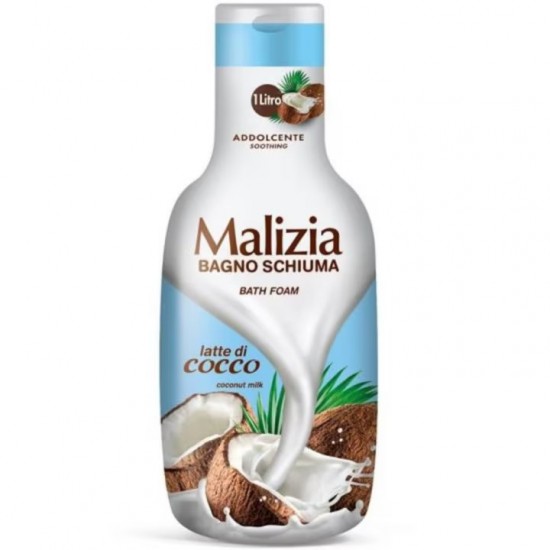 Pachet Promo: 2x Sapun Lichid Malizia Crema De Lapte 300 Ml + 2x Spumant De Baie Malizia Latte Di Cocco 1l