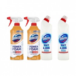 Pachet Promo: 2x Domestos Spray Spuma Baie Lamaie 435 Ml + 2x Domestos White 750 Ml