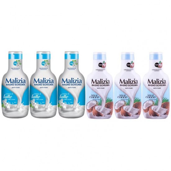 Pachet Promo: 3x Spumant De Baie Malizia Milk Cream  1l + 3x Spumant De Baie Malizia Latte Di Cocco 1l