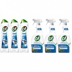Pachet Promo: 3x Solutie Cif Cream Original 500 Ml + 3x Cif Spray Otet Si Eucalipt 650 Ml
