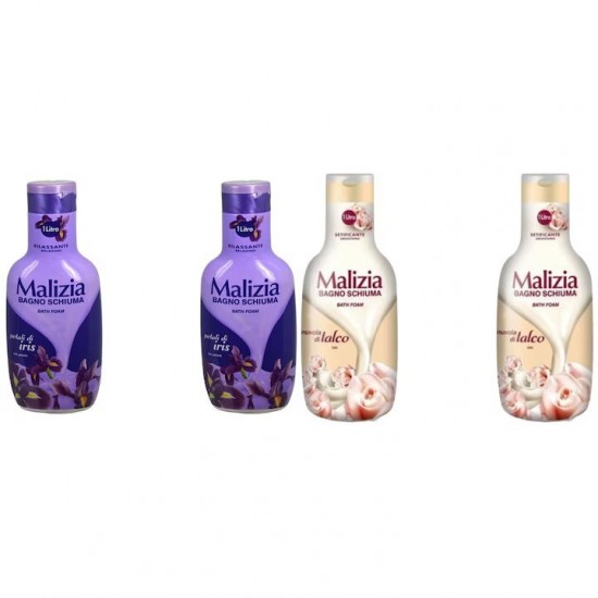 Pachet Promo: 2x Spumant De Baie Malizia Cu Petale De Iris 1l + 2x Spumant De Baie Malizia Talco 1l