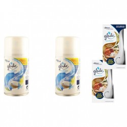 Pachet Promo: 2x Glade Odorizant Spray Rezerva Clean Linen 269ml + 2x Set Odorizant Electric Sense&spray Plus Rezerva Glade Sandalwood Si Jasmine 18 Ml