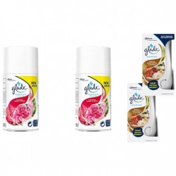 Pachet Promo: 2x Glade Odorizant Spray Rezerva Cherry And Peony 269ml + 2x Set Odorizant Electric Sense&spray Plus Rezerva Glade Sandalwood Si Jasmine 18 Ml