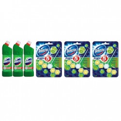Pachet Promo:  3x Domestos Pine 1 L + 3x Domestos Power 5 Lime 55 G