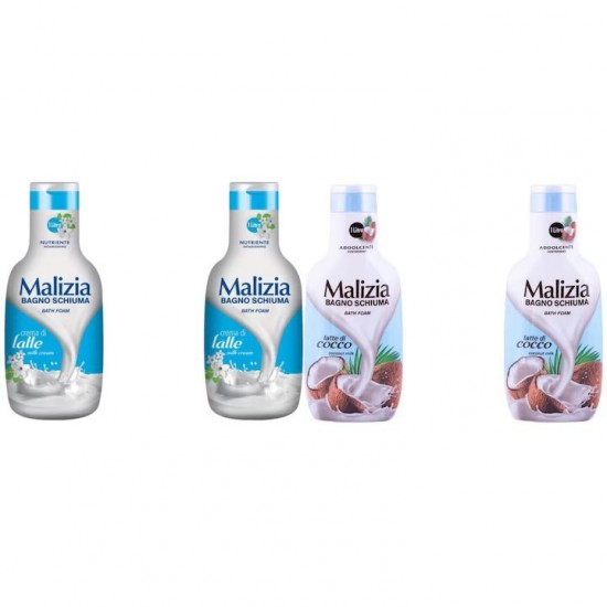 Pachet Promo: 2x Spumant De Baie Malizia Milk Cream  1l + 2x Spumant De Baie Malizia Latte Di Cocco 1l