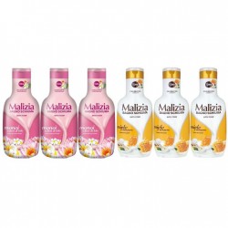 Pachet Promo: 3x Spumant De Baie Malizia Cu Miere Si Ghimbir 1l + 3x Spumant De Baie Malizia Cu Petale De Iris 1l