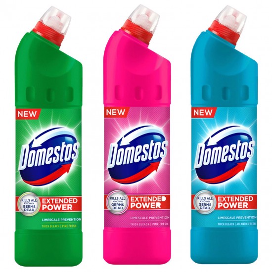 Pachet Promo: Domestos 750 Verde + Domestos 750 Roz + Domestos 750 Albastru