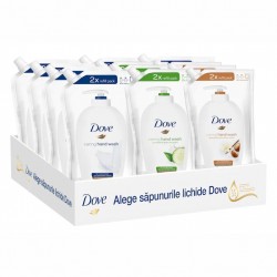 Pachet Promo: 6x Rezerva Sapun Lichid Dove Original 500 Ml + 3x Rezerva Sapun Lichid Dove Shea Butter 500 Ml + 3x Rezerva Sapun Lichid Dove Go Fresh 500ml