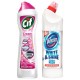 Pachet Promo: Solutie Cif Cream Pink Flower 500 Ml + Domestos White 750 Ml