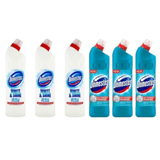 Pachet Promo:  3x Domestos White 750 Ml + 3x Domestos Atlantic 750 Ml