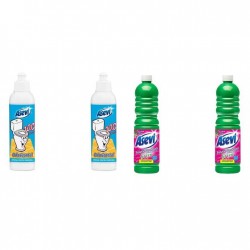 Pachet Promo: 2x Solutie Pardoseli Asevi 1l Green + 2x Asevi Odorizant Lichid 24h Wc Clasic, 200ml