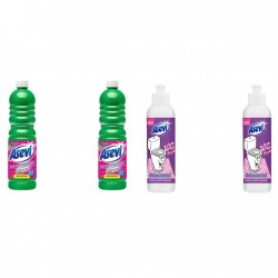 Pachet Promo: 2x Solutie Pardoseli Asevi 1l Green + 2x Asevi Odorizant Lichid 24h Wc Elegant, 200ml