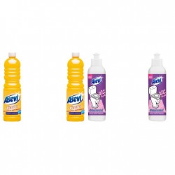 Pachet Promo: 2x Solutie Pardoseli Asevi 1l Ceara + 2x Asevi Odorizant Lichid 24h Wc Purple, 200ml