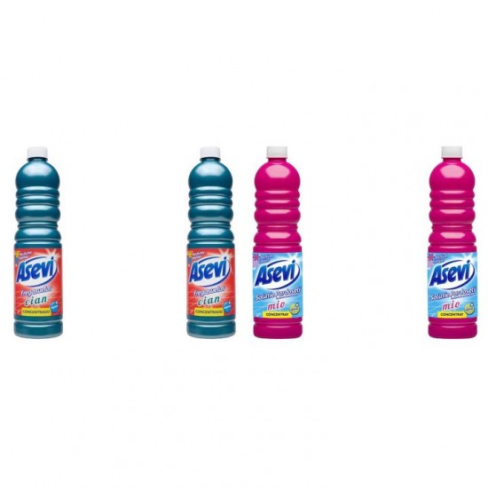 Pachet Promo: 2x Solutie Pardoseli Asevi 1l Cian+ 2x Solutie Pardoseli Asevi 1l Mio
