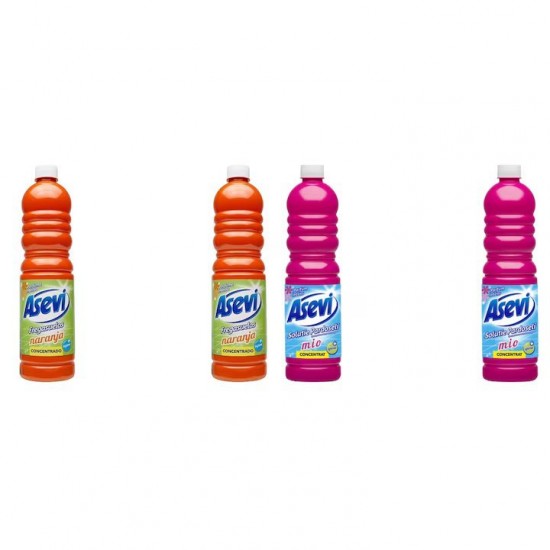 Pachet Promo: 2x Solutie Pardoseli Asevi 1l Portocala + 2x Solutie Pardoseli Asevi 1l Mio