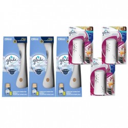 Pachet Promo: 3x  Odorizant De Camera Glade Aparat & Rezerva Clean Linen 269 Ml + 3x Odorizant Glade Microspray & Rezerva Relaxing Zen 10ml