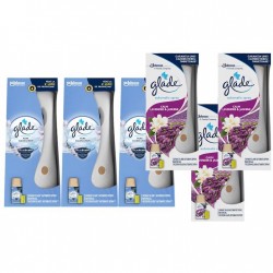 Pachet Promo: 3x  Odorizant De Camera Glade Aparat & Rezerva Clean Linen 269 Ml + 3x Odorizant De Camera Glade Aparat & Rezerva Lavander & Jasmine 269ml