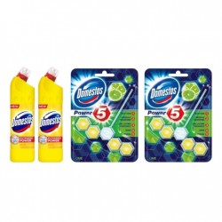Pachet Promo: 2x Domestos Citrus 750 Ml + 2x Domestos Power 5 Lime 55 G