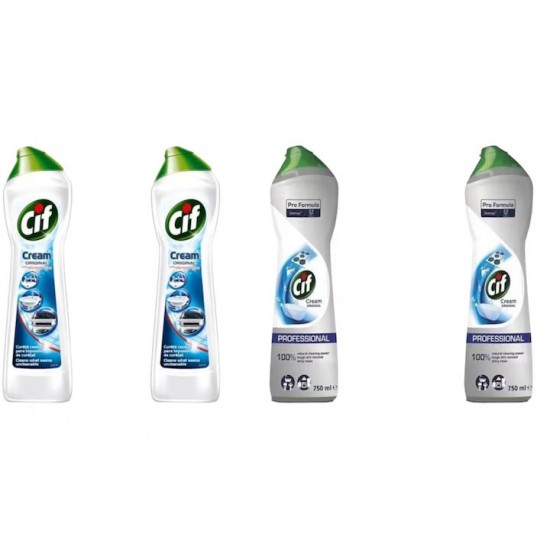Pachet Promo: 2x Solutie Cif Cream Original 500 Ml + 2x Cif Professional Original 750 Ml