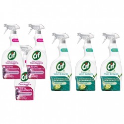 Pachet Promo: 3x Cif Spray Candeggina Lavanda 650 Ml + 3x Cif Vetri Briliant Bergamota 650 Ml