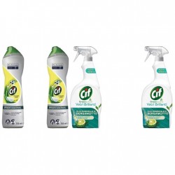 Pachet Promo: 2x Cif Professional Lemon 750 Ml + 2x Cif Vetri Briliant Bergamota 650 Ml